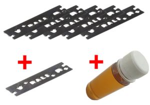 Pack 30mm : 5 chrome blades + 1 carbide blade + special oil